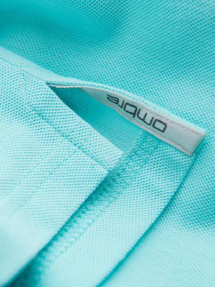 Men's BASIC single color pique knit polo shirt - mint V18 OM-POBS-0100