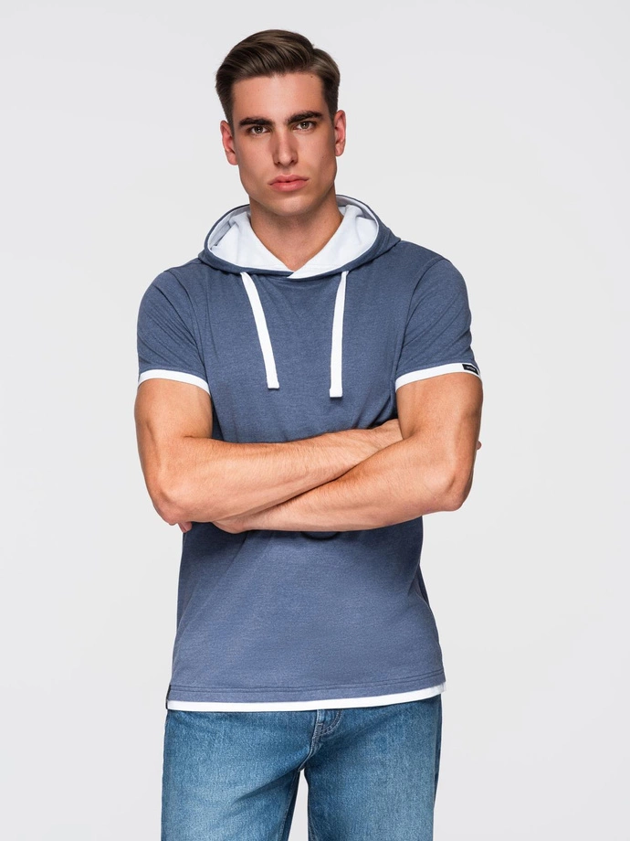 Pánské tričko SLIM FIT s kulatým výstřihem a logem - bílé V1 OM-TSCT-0220