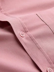 Men's REGULAR FIT cotton shirt with pocket - pink V3 OM-SHOS-0153