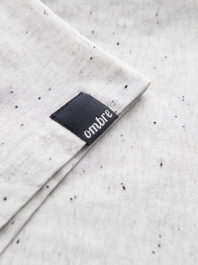 Tricou pentru bărbați cu efect decorativ confetti - crem V1 OM-TSCT-0178