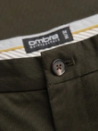 Pánske chino nohavice REGULAR FIT s jemnou štruktúrou - tmavozelené V4 OM-PACP-0184