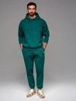Klasické unisex tepláky s rebrovanými manžetami - tmavozelené V17 OU-PSBC-0100