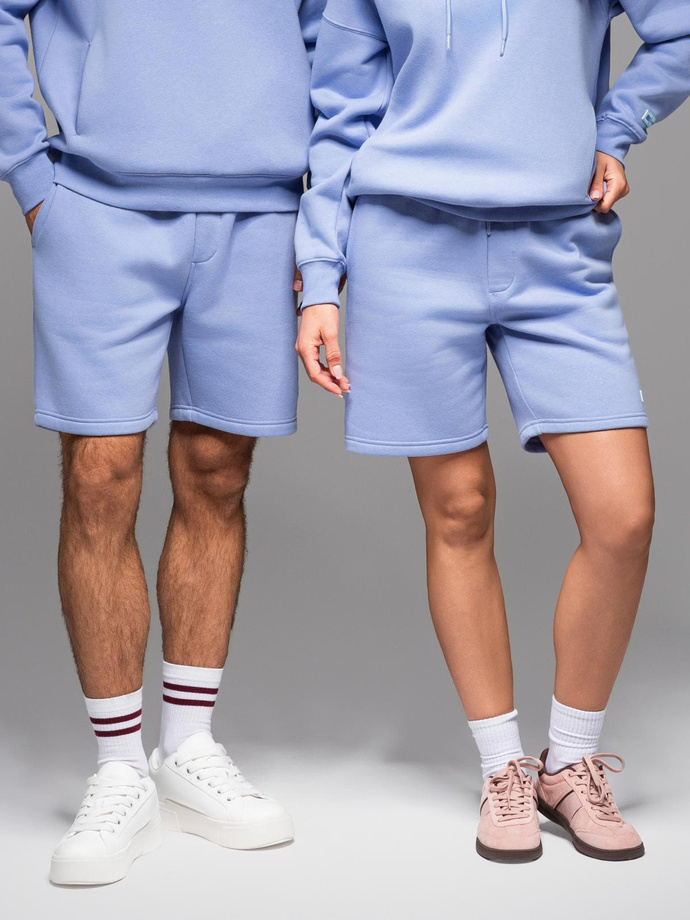 Unisex teplákové šortky s žebrovaným pasem - levandulová V9 OU-SRBC-0101