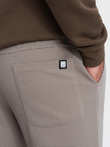 Pantaloni de trening bărbătești din țesătură ottoman - cenușă V4 OM-PASK-0129