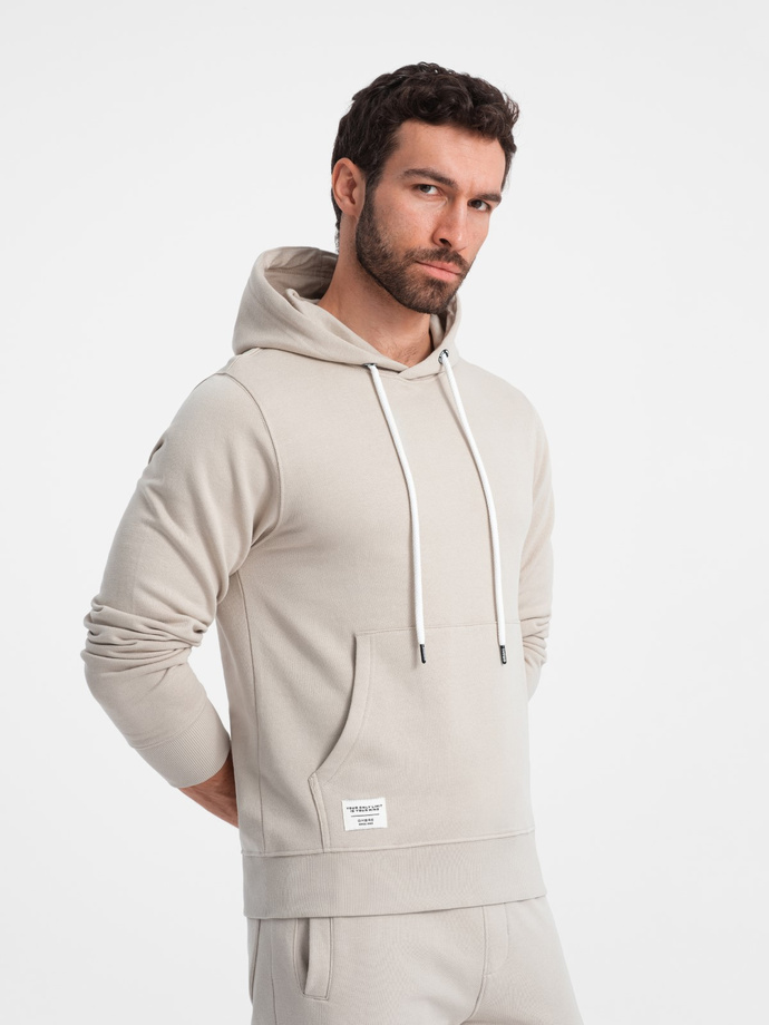 Set trening bărbătesc top kangaroo + pantaloni - cenușă V1 Z80