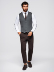 Men's suit vest with classic detailing and lining - graphite V3 OM-BLZV-0142