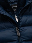 Men's quilted jacket with two fasteners - navy blue V1 OM-JALP-0231