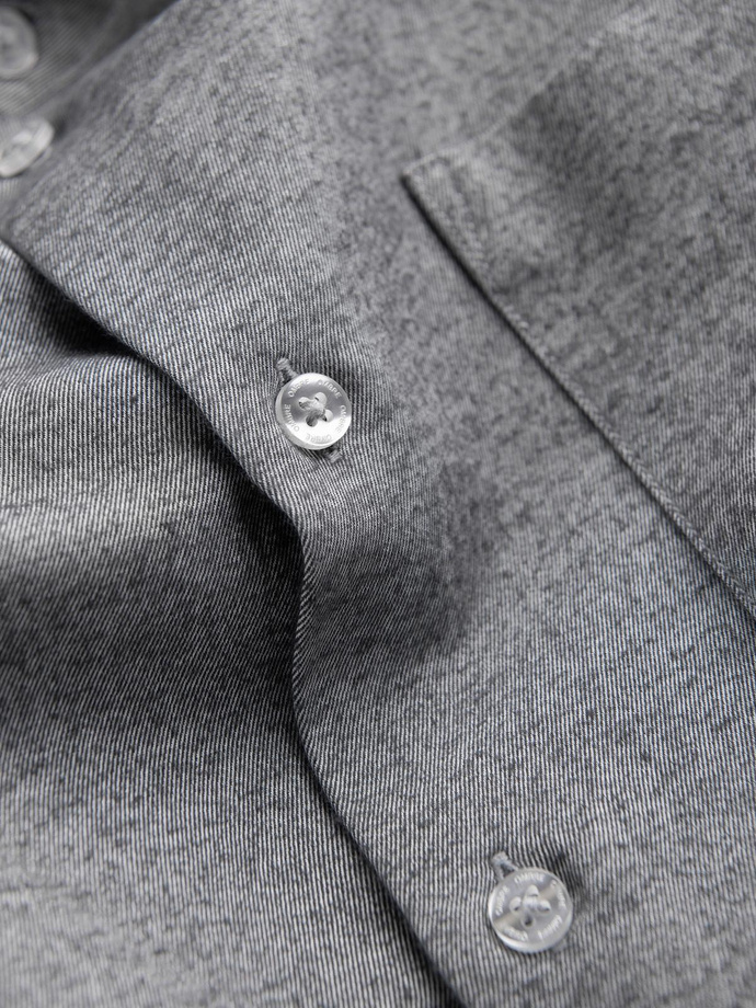Pánská košile REGULAR FIT s kapsou - šedá melanž V3 OM-SHCS-0148