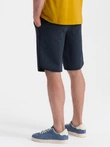Men's rounded leg sweat shorts - navy blue V7 OM-SRSK-0105