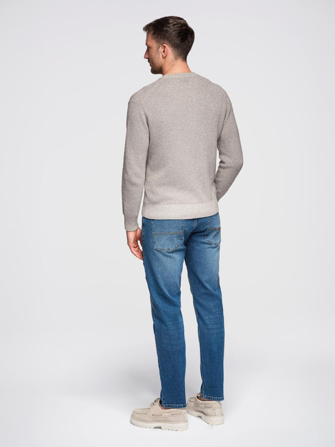 Vyriškos SLIM FIT džinsinės kelnės su trynimu - tamsiai mėlynos V2 OM-PADP-0255