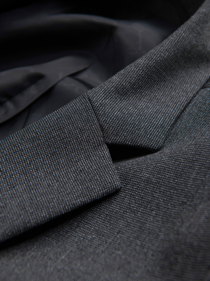 Elegantné pánske sako s ozdobnými gombíkmi na manžetách - grafitová V1 OM-BLZB-0114