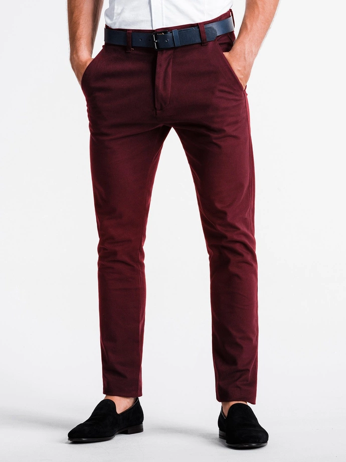 Men's pants chinos - dark red P830