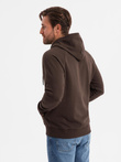 Men's Classic Printed Kangaroo Sweatshirt - Dark Brown V2 OM-SSPS-0150
