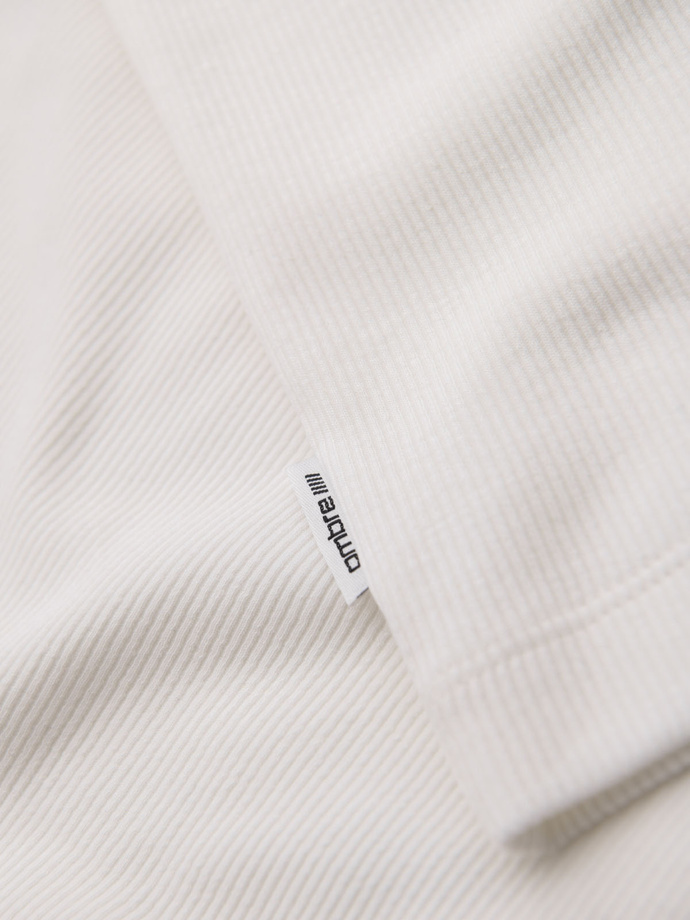 Men's cotton basic t-shirt with straps - white V1 OM-TSBT-0239