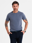 BASIC men's classic cotton T-shirt - blue denim V7 OM-TSBS-0236