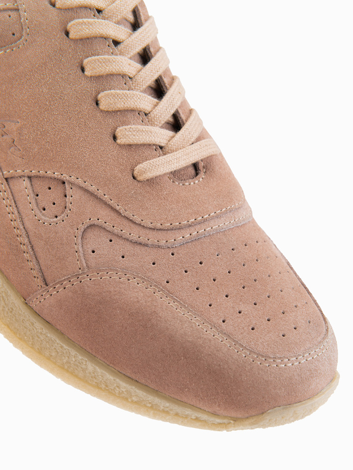 Pantofi adidași clasici pentru bărbați din piele de căprioară moale - albastru marin V4 OM-FOCS-0163