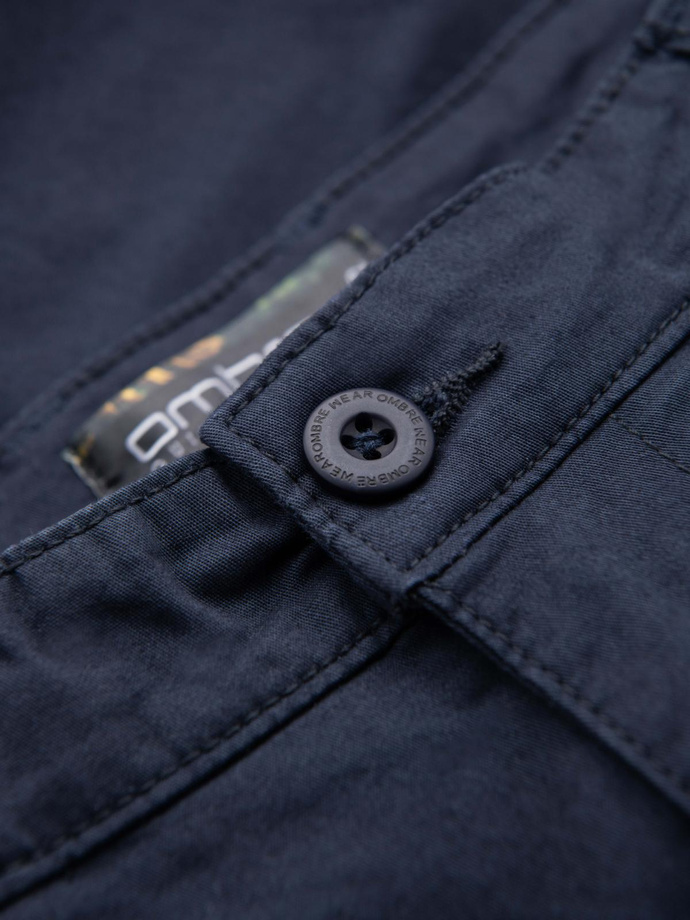 Pantaloni scurți casual pentru bărbați SLIM FIT jacquard knit - albastru marin V1 OM-SRCS-0168