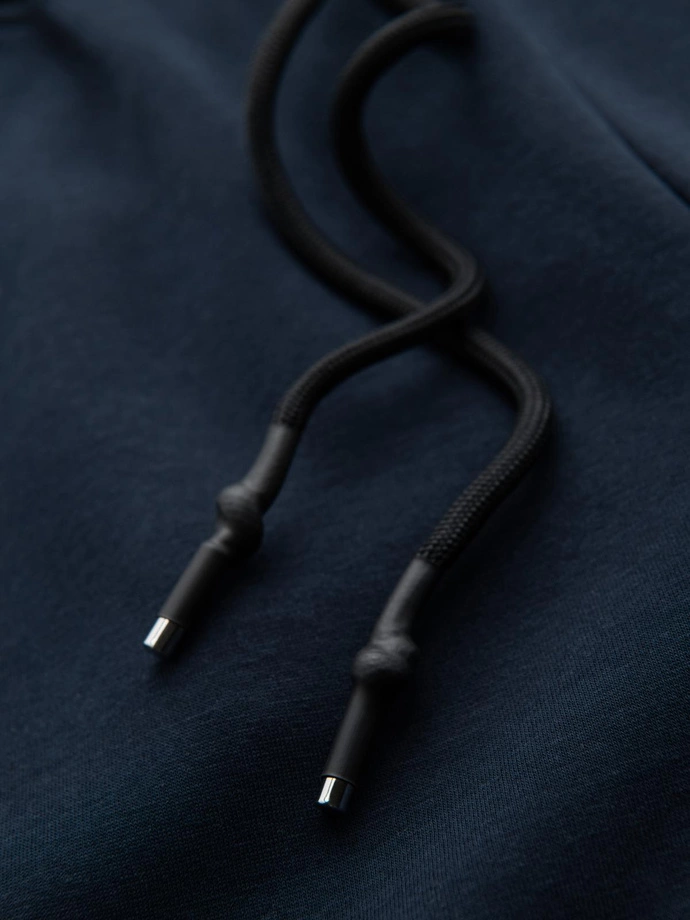 Men's sweatpants with straight leg and rubber details - dark blue V2 OM-PASK-0281