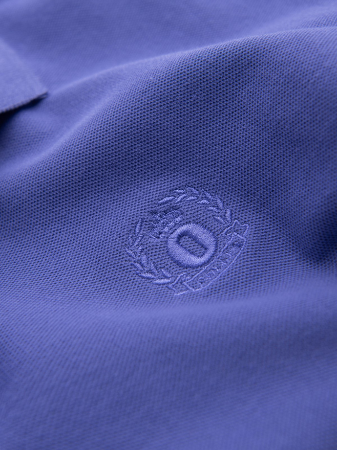 BASIC tricou polo pentru bărbați, tricou piqué monocolor - violet V12 OM-POBS-0100