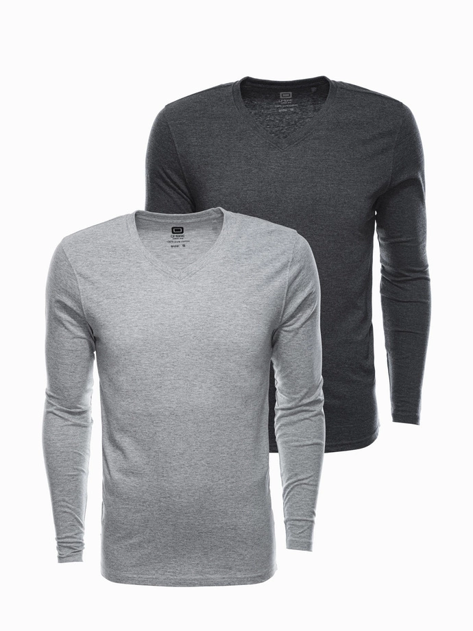 Pánsky set s dlhým rukávom V-NECK - mix 2-pack V1 Z41