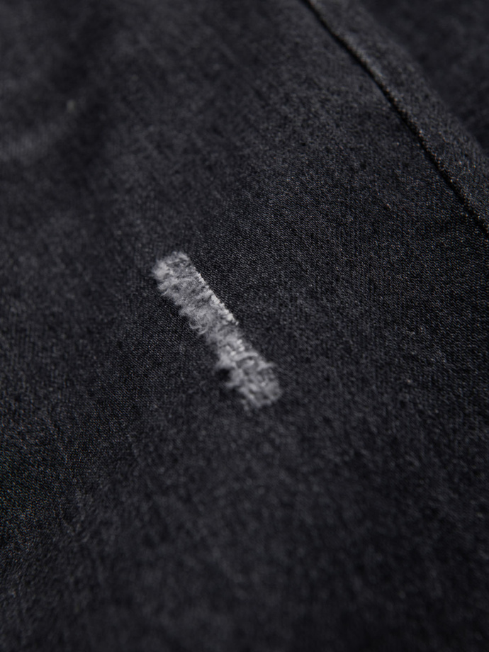 Men's denim pants with REGULAR FIT rubbing - black V2 OM-PADP-0241