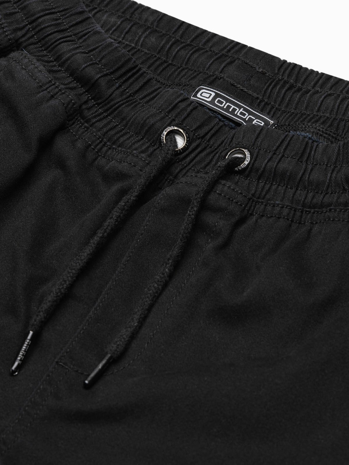 Men's JOGGERY pants with cargo pockets - black V1 P886