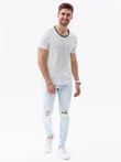 Men's t-shirt with raw finish - ecru V6 OM-TSCT-22SS-004