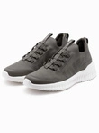 Męskie buty sneakersy wsuwane wykonane z lekkich materiałów - khaki V2 OM-FOKS-0149