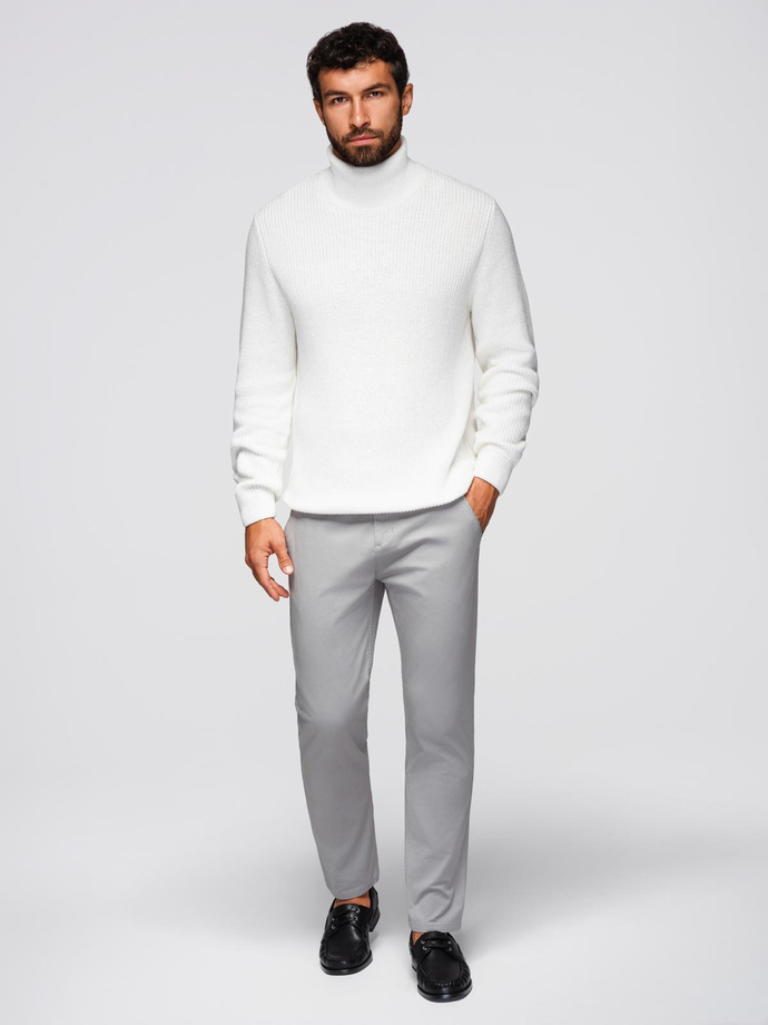 Pánske chino nohavice s ozdobným pásom - sivé V6 OM-PACP-0118