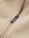 Men's unbuttoned cotton BASIC sweatshirt - beige V6 OM-SSBZ-0160