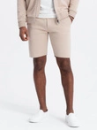 Men's jacquard knit jacket + shorts set - light beige V2 Z73