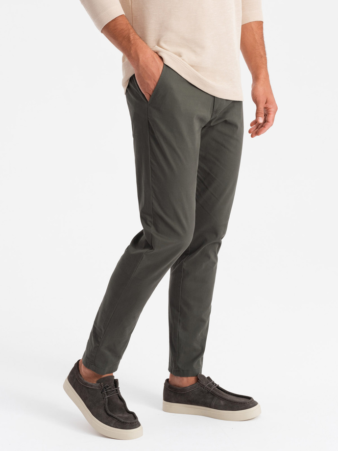 Vyriškos uniforminės chino kelnės REGULAR FIT - chaki V3 OM-PACP-0183
