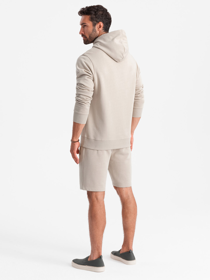 Set trening bărbătesc top kangaroo + pantaloni scurți - cenușă V1 Z75