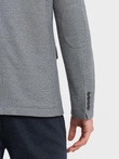 Men's blazer with elbow patches - light grey V1 OM-BLZB-0108