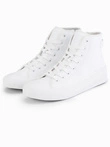 Men's high-top sneakers with zipper for easy on - white V2 OM-FOTH-0184