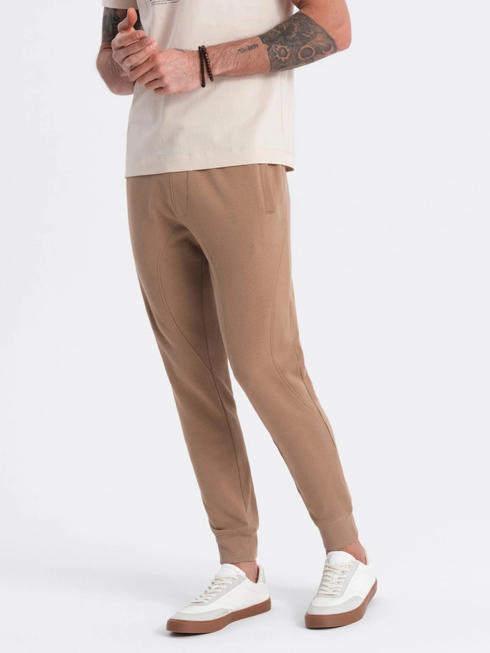 Pantaloni de trening jogger pentru bărbați - maro V2 OM-PABS-0173