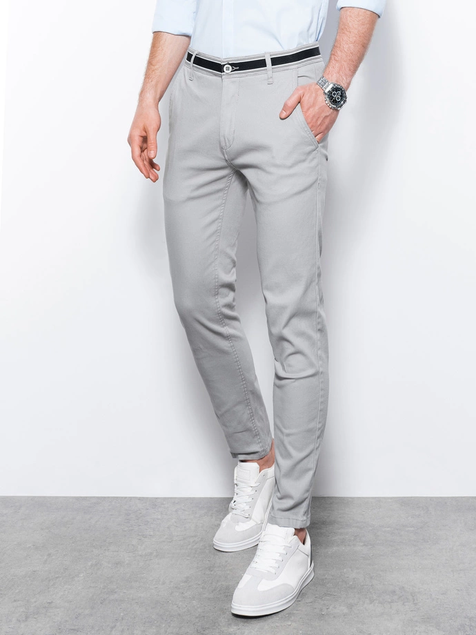 Men's pants chinos - light grey P156