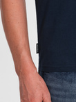 Classic BASIC men's cotton T-shirt - navy blue V2 OM-TSBS-0146