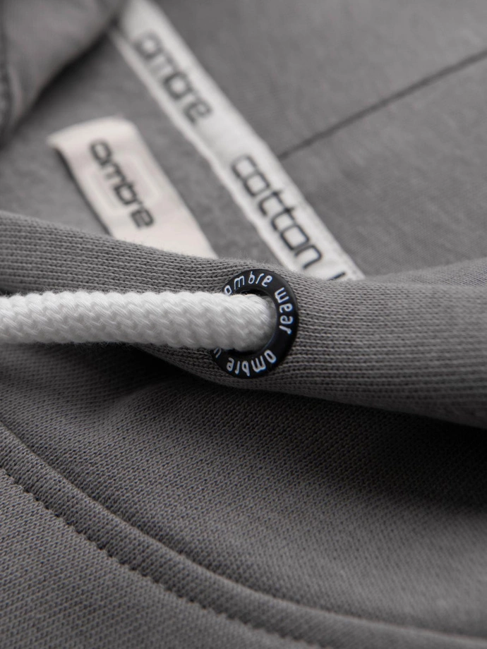 Men's BASIC kangaroo hooded sweatshirt - grey V8 B1674