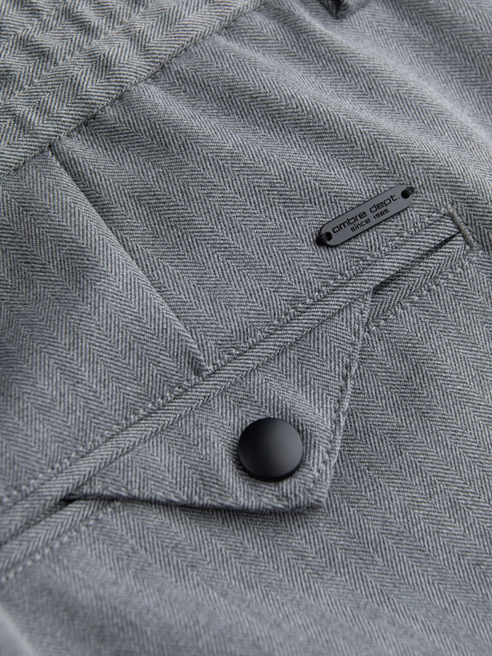 Vyriškos chino kelnės su elastine juosta SLIM FIT - pilkos V1 OM-PACP-0158