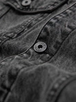 Jachetă bărbătească din denim katana cu washem - grafit V5 OM-JADJ-0219