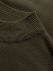 Men's knitted half turtleneck with viscose - dark olive V7 OM-SWTN-0100