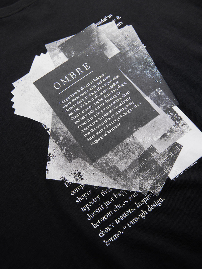 Tricou bărbătesc din bumbac cu logo dublu imprimat - alb V1 OM-TSPT-0211 