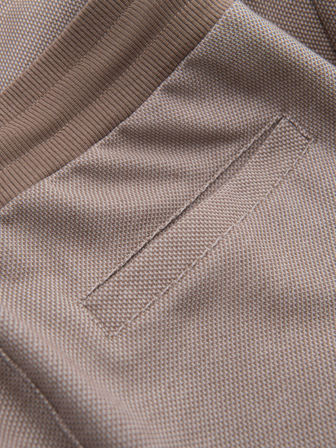 Men's structured knit sweatpants - coffee V2 OM-PASK-0211