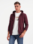 Unzipped cotton men's BASIC sweatshirt - maroon V3 OM-SSBZ-0160