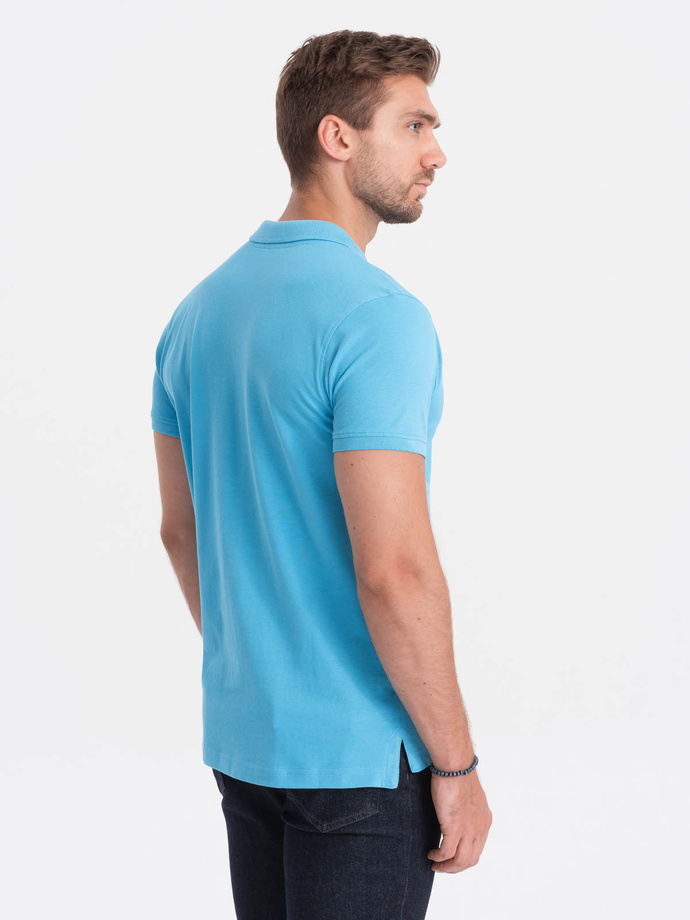 Tricou polo din tricot Pique - albastru V3 S1746