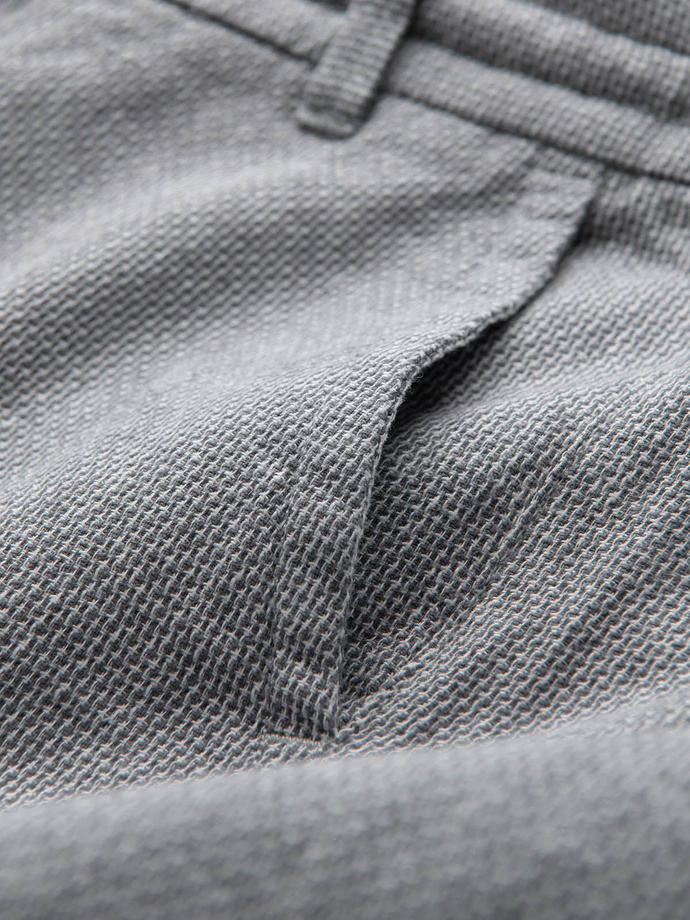 Men's knit shorts in linen and cotton - gray V1 OM-SRCS-0130