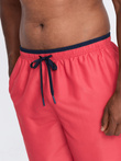 Men's two-tone ribbed swim shorts - coral V4 OM-SRBS-0141