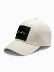 Men's baseball cap with large patch - cream V4 OM-ACCS-0101