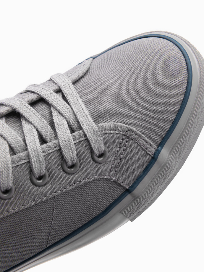 Classic men's sneakers with rivets - gray V4 OM-FOTL-0147